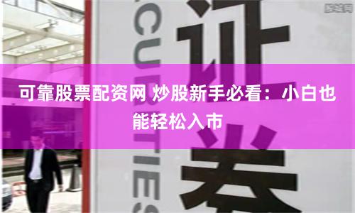 可靠股票配资网 炒股新手必看:小白也能轻松入市